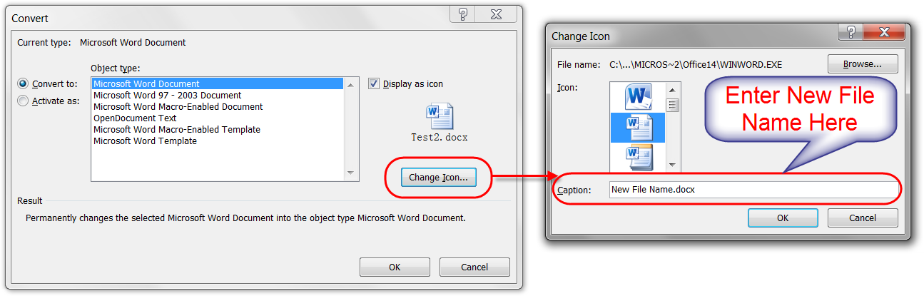 1295x415 Change Embedded Name In Word, Excel And Office Documents