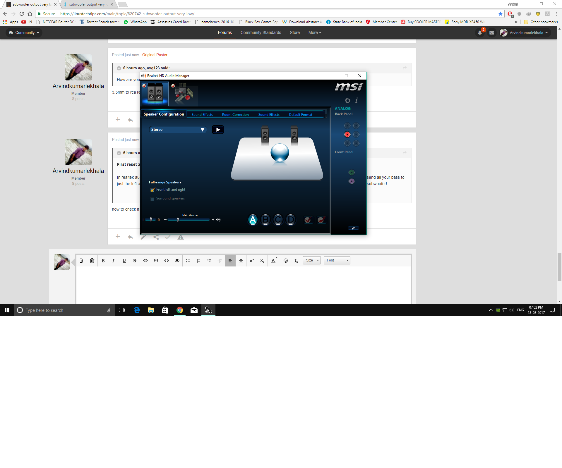 1920x1600 Realtek Hd Sound Effect Manager Msi