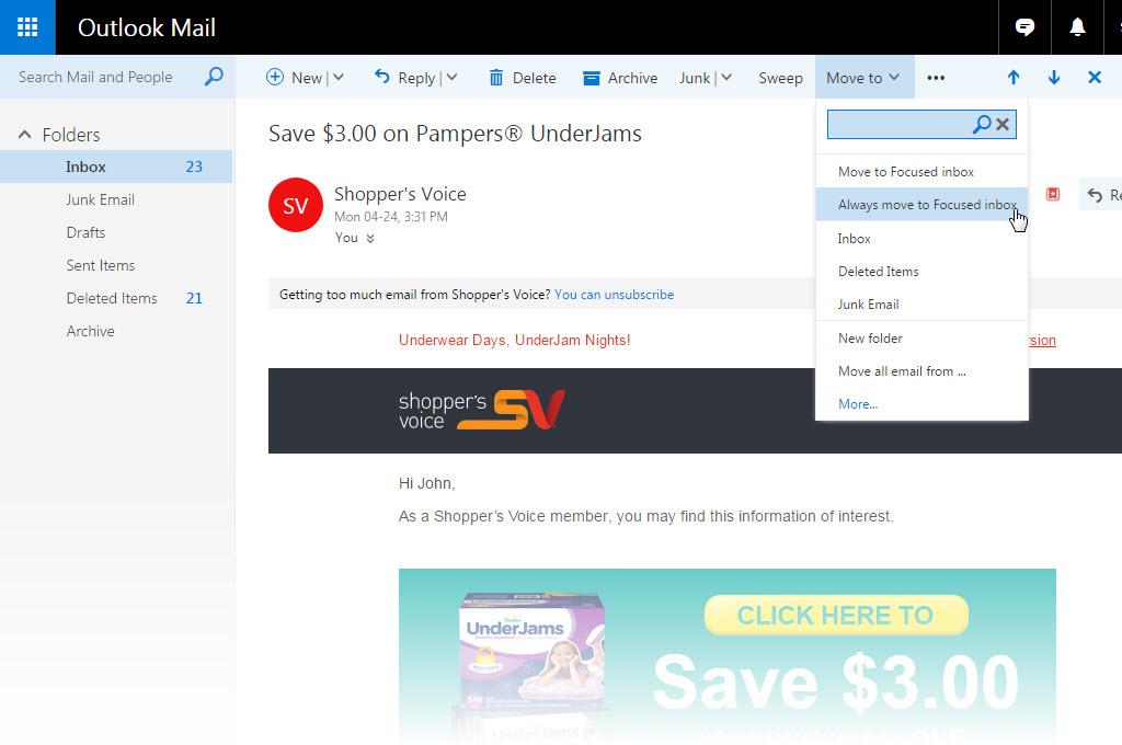 1024x680 How To Make Email Arrive In The Focused Inbox Automatically