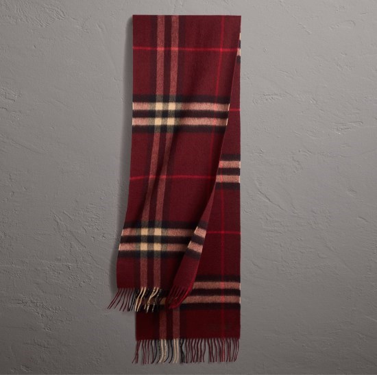 550x547 Mu Giant Burberry Sjal Scarf Burgunder Icon Cashmere