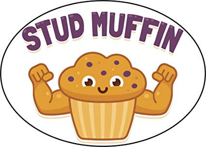 425x302 Simple Stud Muffin Cartoon Icon Vinyl Decal Sticker