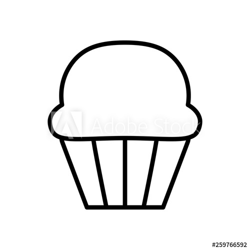 500x500 Cartoon Muffn Isolated On White Background