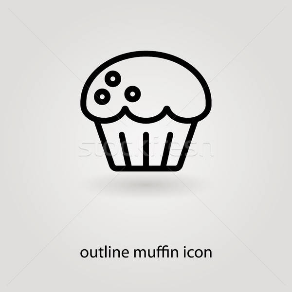 600x600 Simple Outline Muffn Vector Illustration Marie