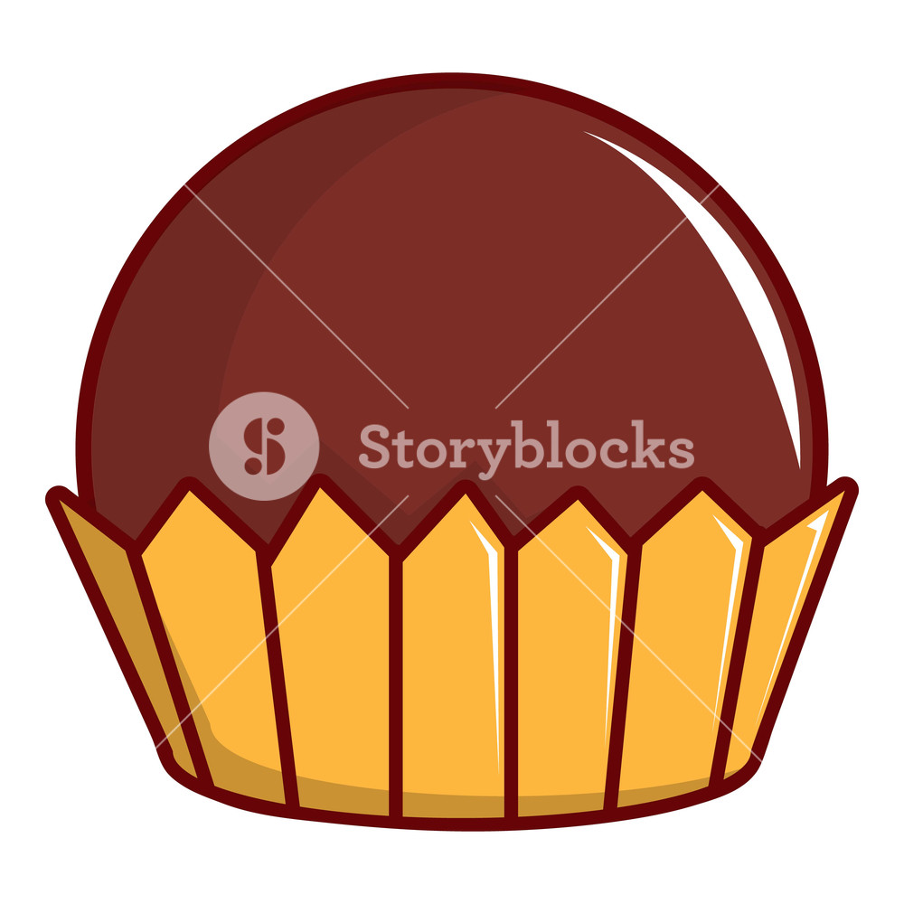 1000x1000 Chocolate Muffn Cartoon Illustration Of Chocolate Muffin