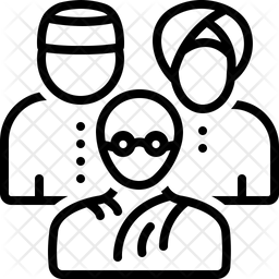 256x256 Multicultural Icon Of Line Style