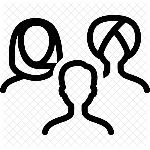 512x512 Multicultural People Icon Of Line Style
