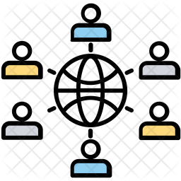 256x256 Social Community Icon Of Colored Outline Style
