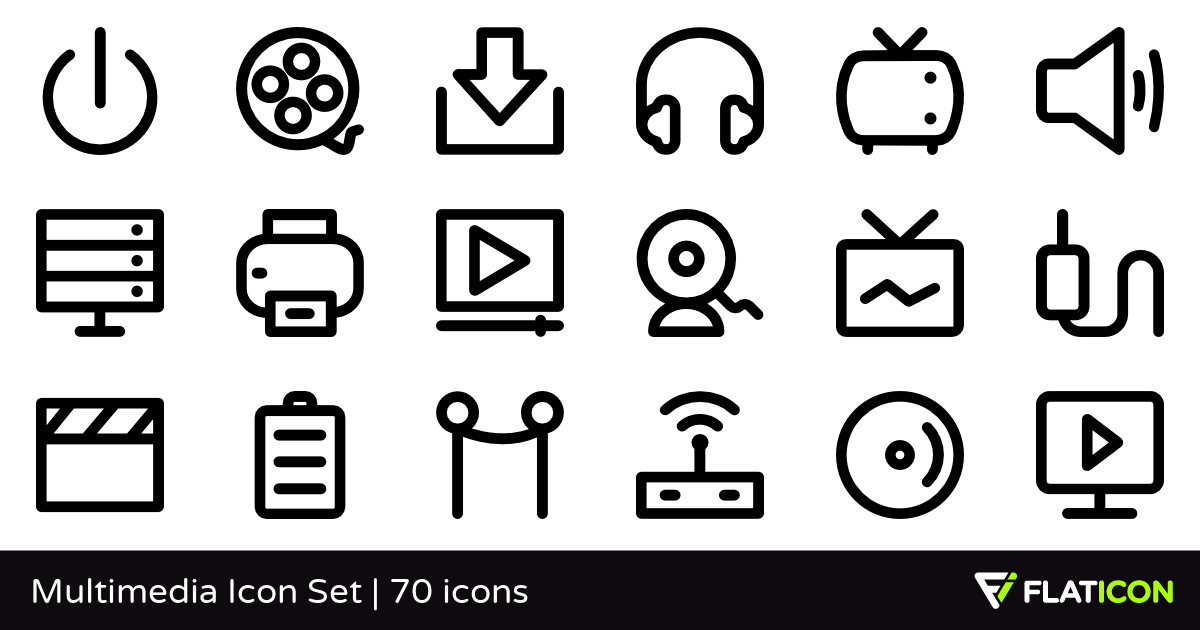 1200x630 Multimedia Icon Set Free Icons