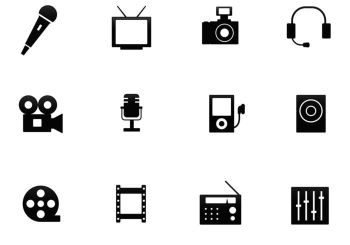700x490 Multimedia Icon Vector Pack