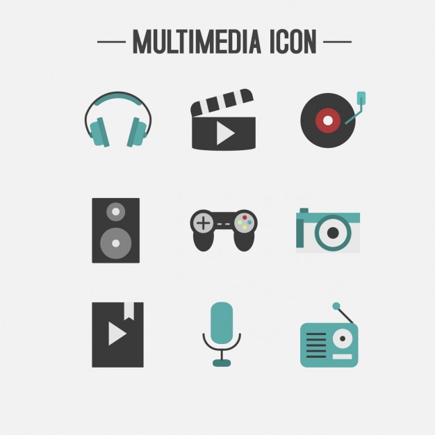 626x626 Multimedia Icons Collection Vector Free Download