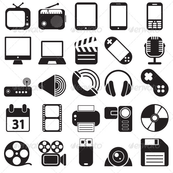 590x590 Video Media Icons From Graphicriver