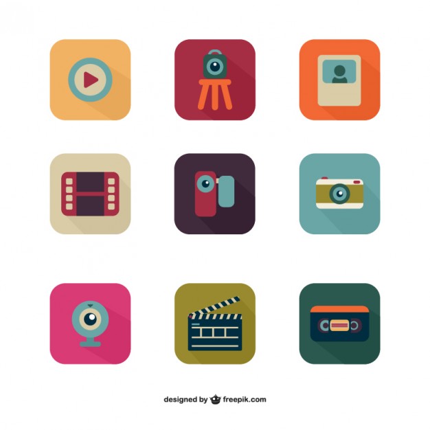 626x626 Colorful Multimedia Icon Pack Vector Free Download