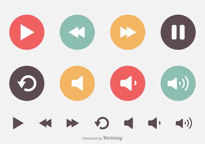 700x490 Free Media Player Vector Icons