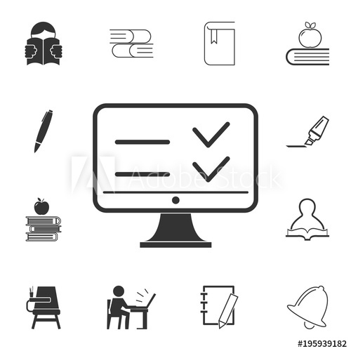 500x500 Web Test With Multiple Choice Questions Icon Detailed Set