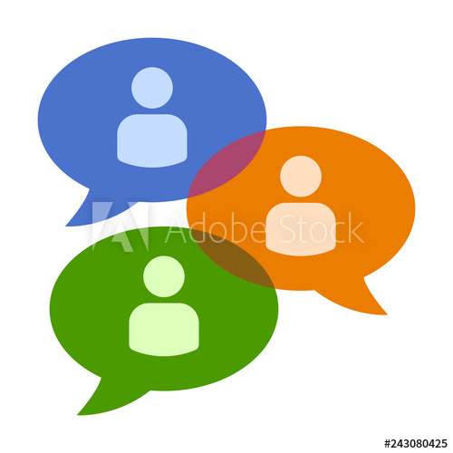 500x500 Group Chat Bubbles Or Forum Discussion With Multiple People