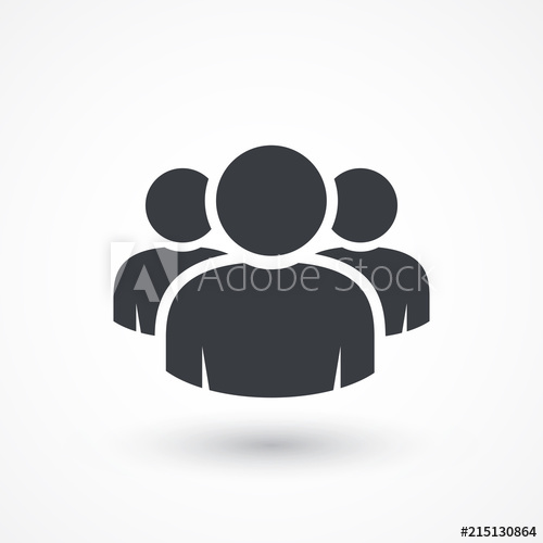 500x500 Group Of People Sign Icon Share Symbol Button With Soft Shadow