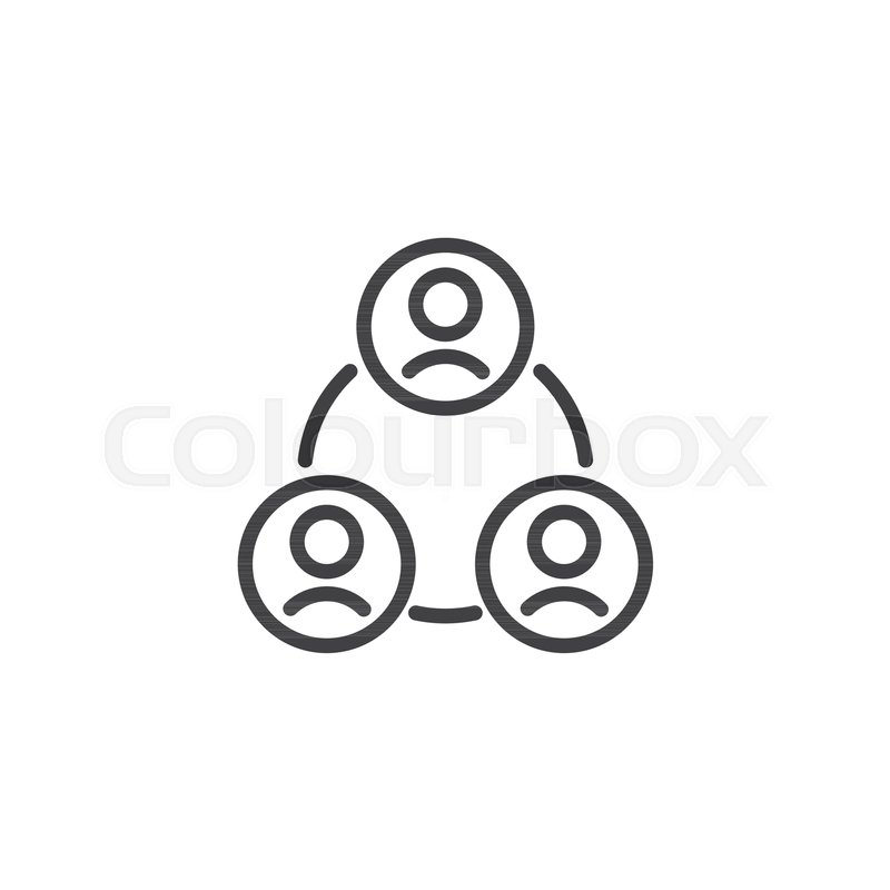 800x800 Multiple User Outline Icon Linear Stock Vector Colourbox