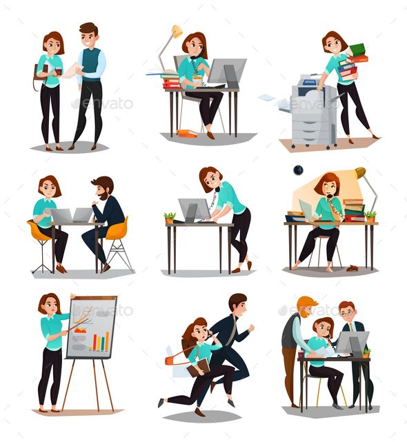 Multitasking Isolated Icons Set With Young Businesswoman 590x641 Multitasking Isolated Icons Set With Young Businesswoman