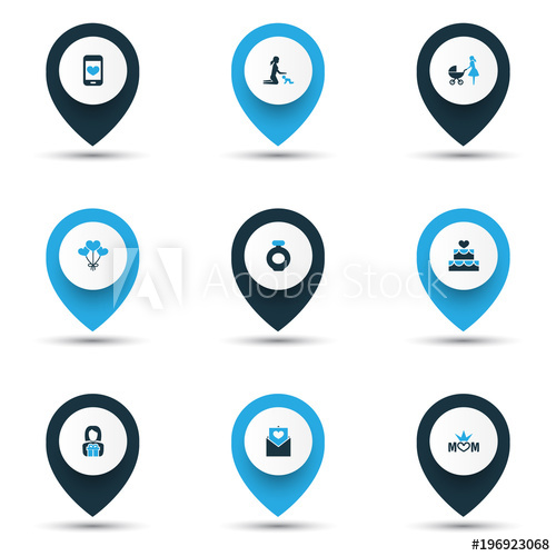 500x500 Mothers Day Icon Colored Design Concept Set Of Such Elements As