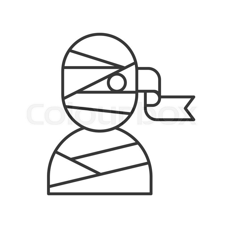 800x800 Mummy Icon, Halloween Related, Outline Stock Vector Colourbox
