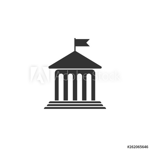 500x500 Municipal House Icon In Simple Design Vector Illustration