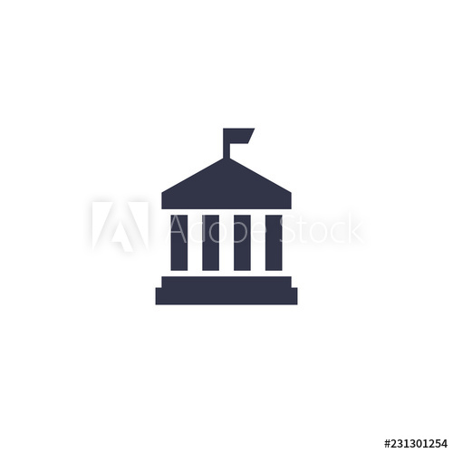 500x500 Municipal Building Icon On White