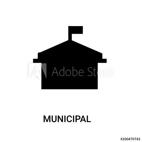 500x500 Municipal Icon On White Background, In Black, Vector Icon