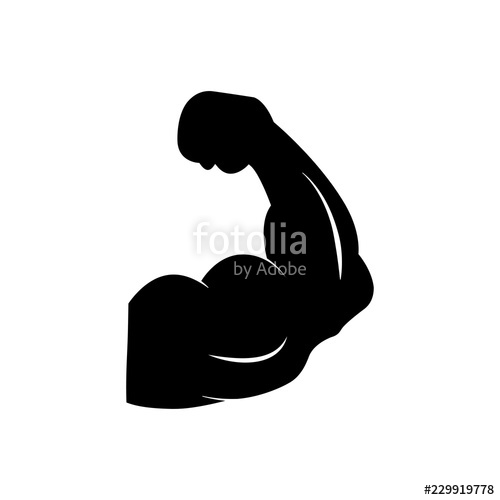 500x500 Black Muscle Icon Strong Power Icon Biceps Icon Muscle Arms