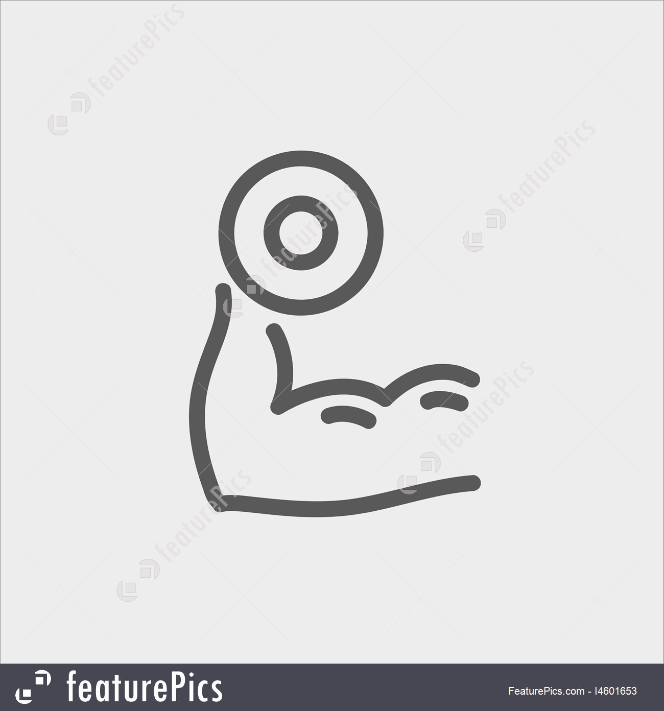 1300x1392 Illustration Of Arm Muscle With Dumbbell In Hand Thin Line Icon