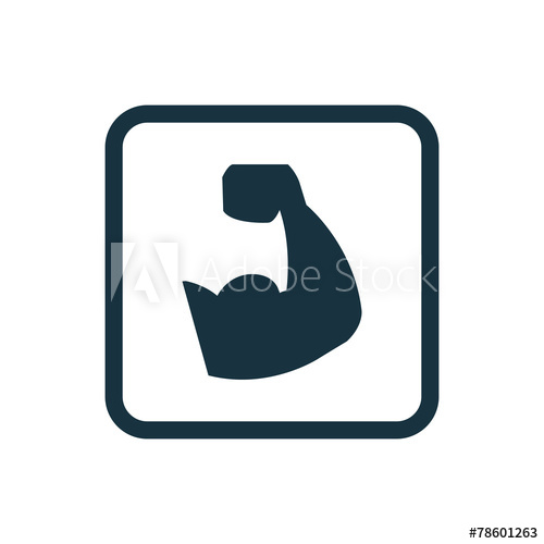 500x500 Muscle Arm Icon Rounded Squares Button
