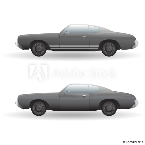 Muscle Car Icon Side View Vector Illustration 500x500 Muscle Car Icon Side View Vector Illustration
