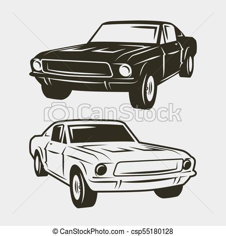 Muscle Car Isolated On White Background Vector Illustration 450x470 Muscle Car Isolated On White Background Vector Illustration