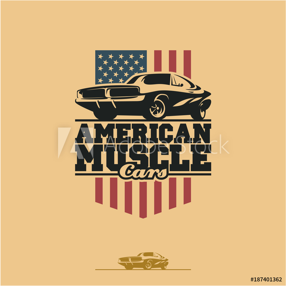 Photo Art Print American Muscle Cars Label, Vector Muscle Car 1000x1000 Photo Art Print American Muscle Cars Label, Vector Muscle Car