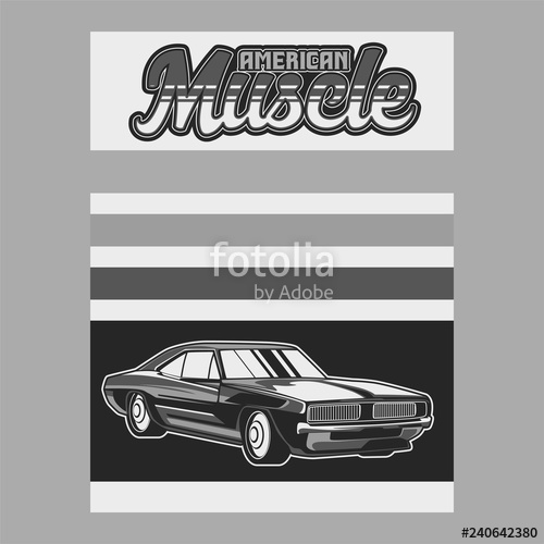 American Muscle Cars Label, Vector Muscle Car Icon 500x500 American Muscle Cars Label, Vector Muscle Car Icon