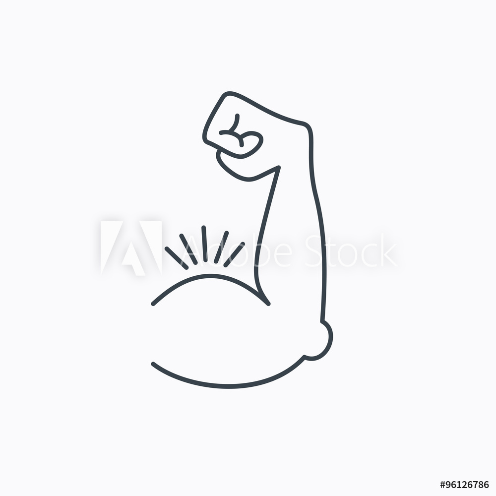 1000x1000 Fotografie, Obraz Biceps Muscle Icon Bodybuilder Strong Arm Sign