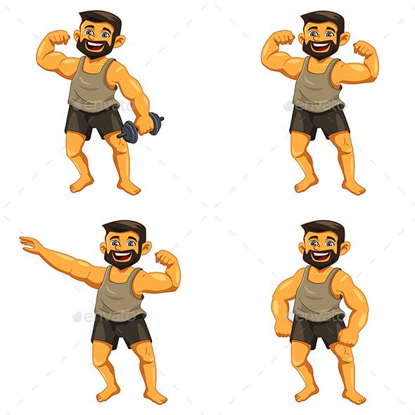 590x590 Muscle Man Fitness Vector In Muscle Men, Man Illustration