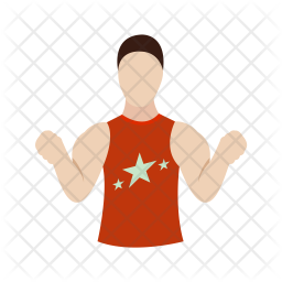 256x256 Muscular Man Icon Of Flat Style