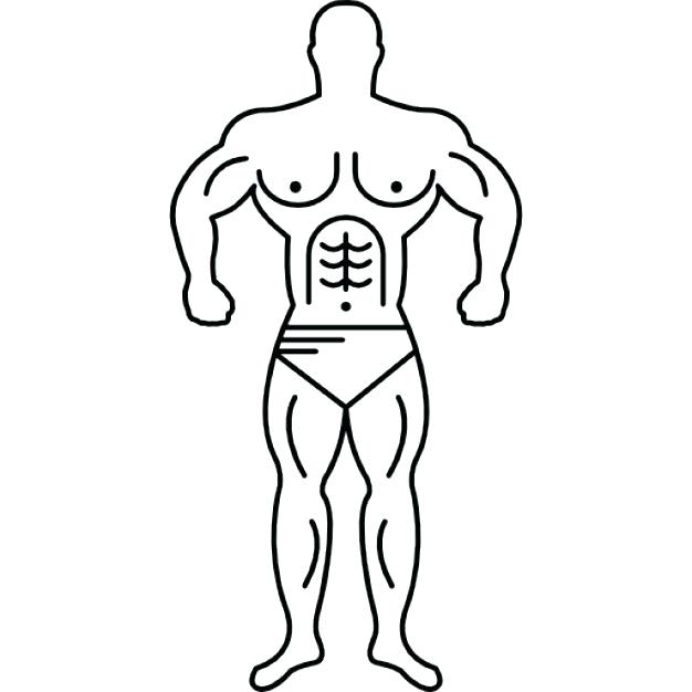 626x626 Super Muscle Man Outline Icons Free Download Coloring Pages
