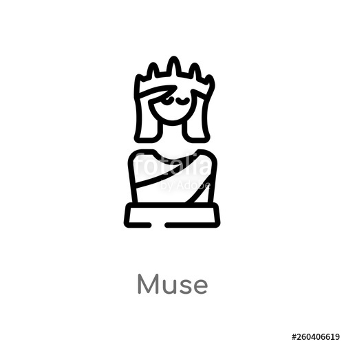 500x500 Outline Muse Vector Icon Isolated Black Simple Line Element