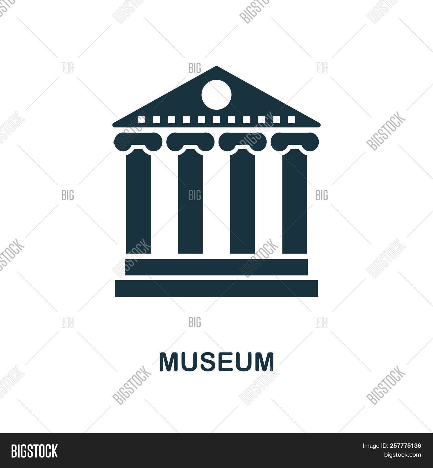 1500x1620 Museum Icon Monochrome Style Design From City Elements Image