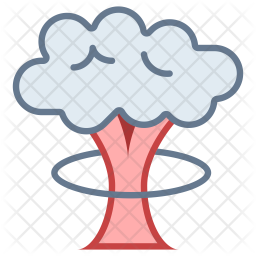256x256 Mushroom Cloud Icon Of Colored Outline Style