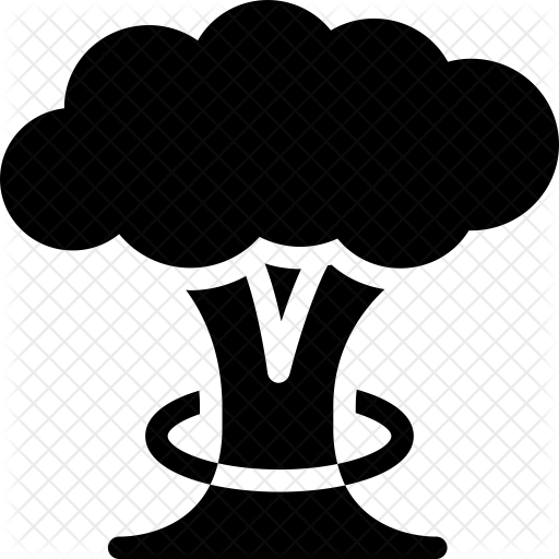 512x512 Mushroom Cloud Icon Of Glyph Style