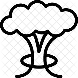 256x256 Mushroom Cloud Icon Of Line Style