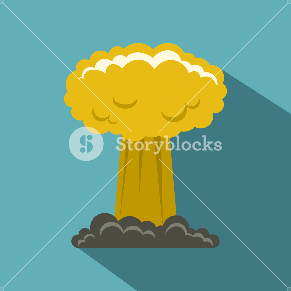 1000x1000 Mushroom Cloud Icon Flat Illustration Of Mushroom Cloud Vector