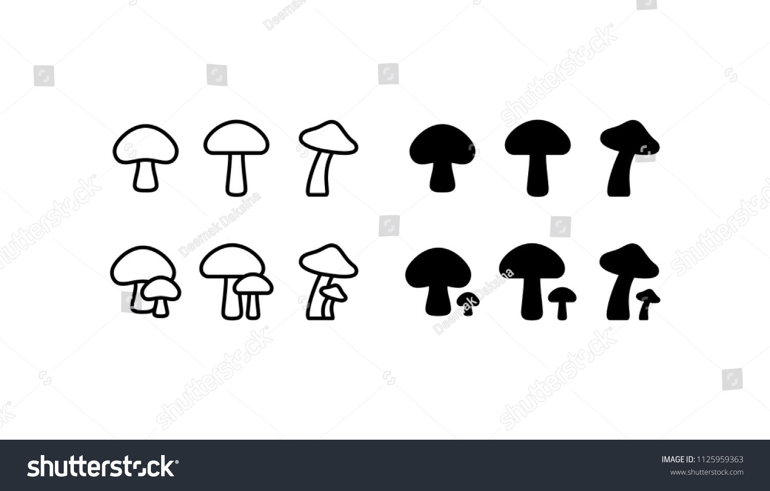 1500x957 Mushroom Icon Set Food, Mushroom, Edible, Nature, Fungus, Organic