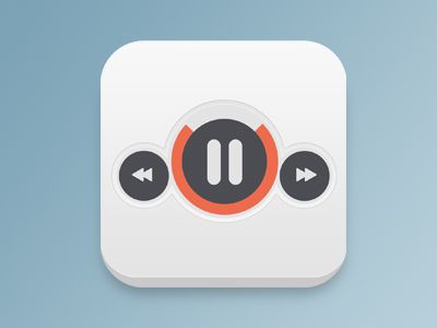 400x300 Clean Music App Icon Flat Designs Mobile App Icon, Ios App