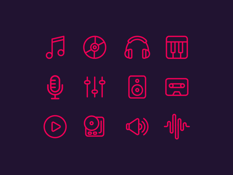 800x600 Music Icons Sketch Freebie