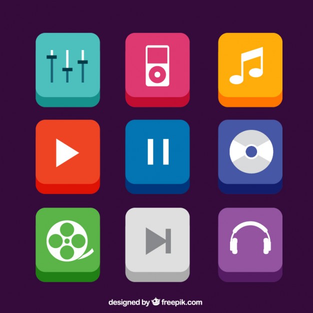 626x626 Music App Icons In Style Vector Premium Download