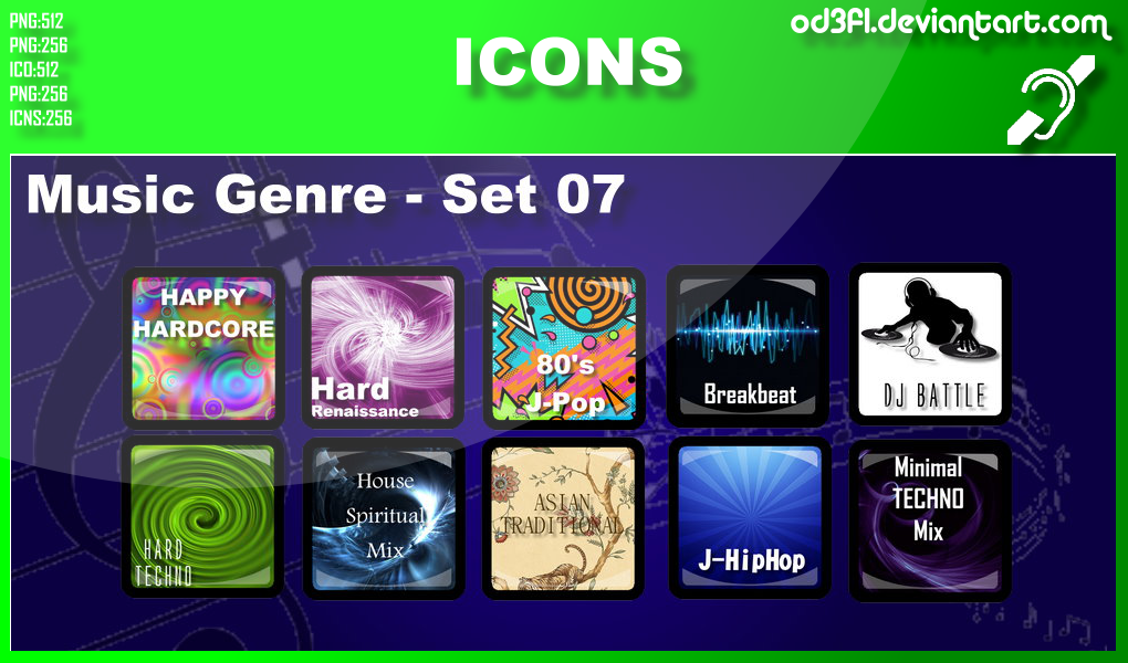 1020x600 Music Genre Icons