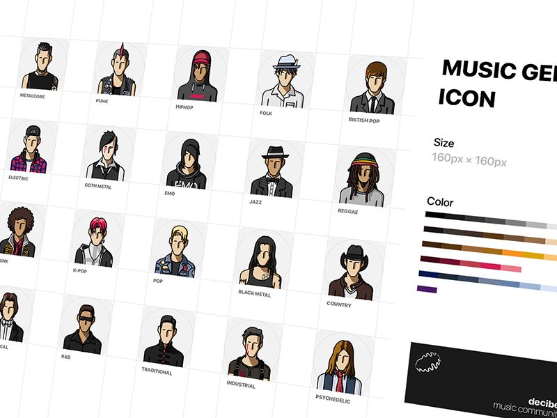 800x600 Music Genre Icons Dribbble Ui Music, Genre Lessons, Art